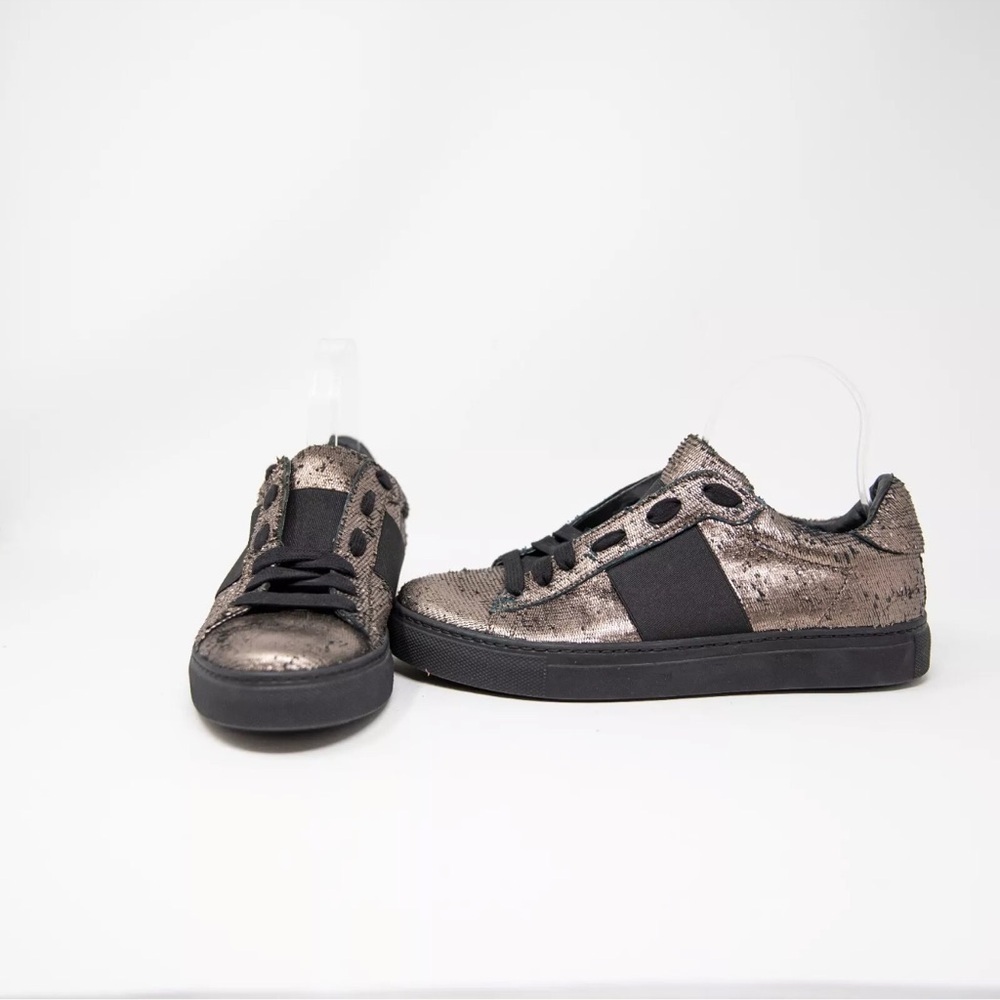 M. Gemi Nirvana Metallic Sparkle Lace Up Low Top Slip On Sneakers Shoes 41